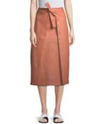 A-line Lambskin Leather Invert Apron Wrap