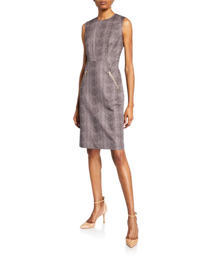 Printed Zip-pocket Sleeveless