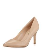 Cissy Leather Pointed-toe Pump, Nude