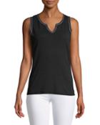 Split-neck Top-stitch Tank