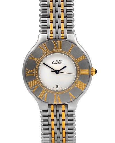 Pre-owned 18k Must De 21 Bracelet Watch, Two-tone