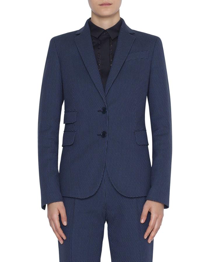 Dot-jacquard Stretch Cotton Blazer