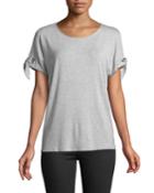 Cold-shoulder Tie-sleeve Tee