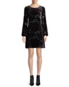 Burnout Velvet Mini Dress W/