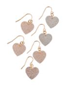 Glitter Heart-drop Earrings,