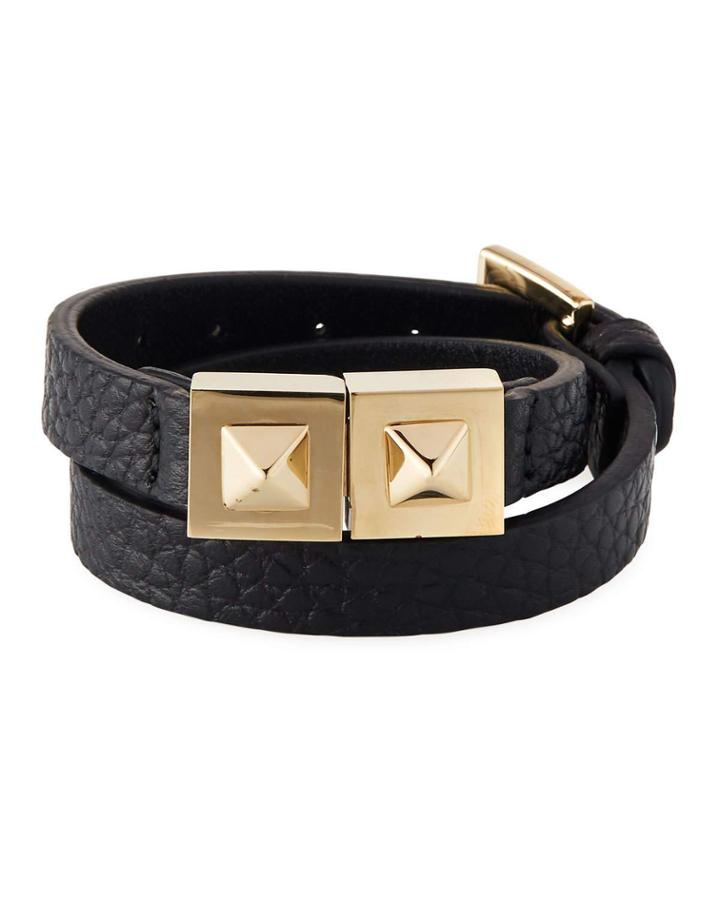 2-stud Belt Bracelet, Black