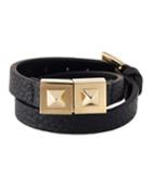 2-stud Belt Bracelet, Black