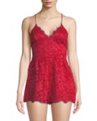 Davis Lace-up-back Romper