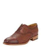 Sax Woven Leather Oxford, Brown