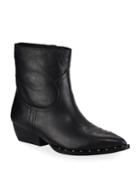 Ava Leather Western Ankle Booties