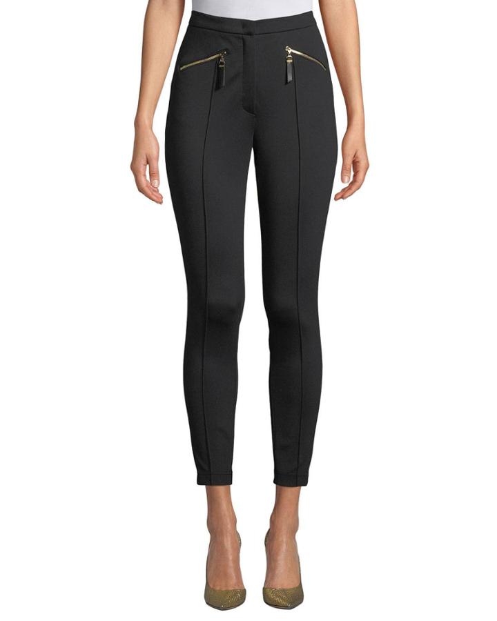 Zipper-pocket Seamed-leg Zip-pocket Pants