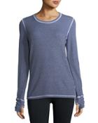 Thumbhole-cuff Top, Dark Blue