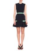 Stretch-stripe Flounce Hem Dress