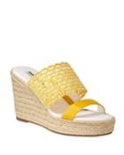 Celie Beaded Woven Wedge Espadrilles