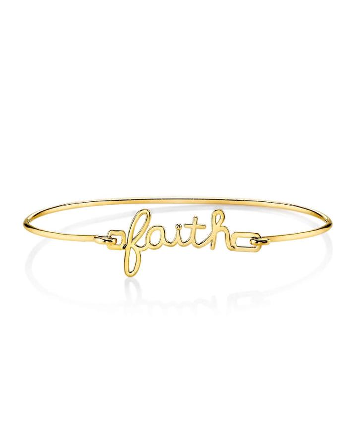 14k Yellow Gold Faith Bracelet