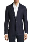 Pinstriped Deconstructed Jacket, Blue