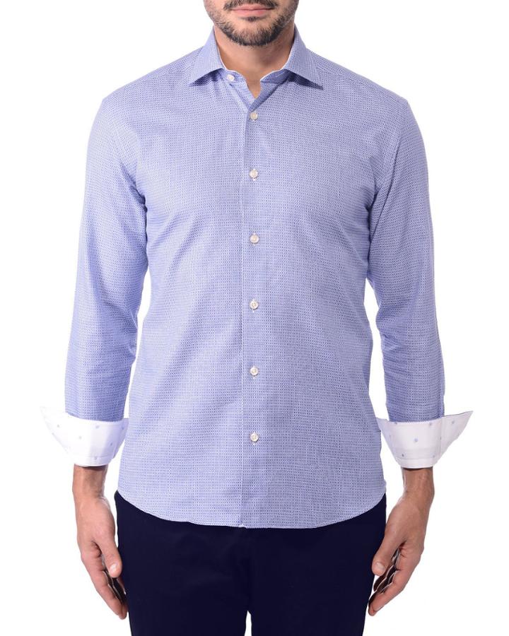 Men's Semi-fitted Square Dobby Long-sleeve
