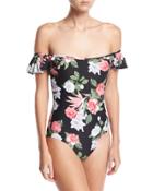 Floral-print Bandeau One-piece