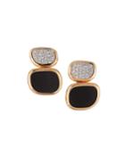 18k Rose Gold Diamond & Black Jade Earrings