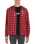 Men's Hooded Skull Print Check T-shirt