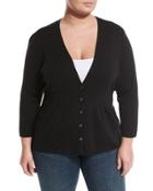 Back-of-the-chair Button-front Cardigan, Onxy,