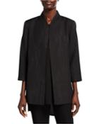 Erased Diamond Jacquard 3/4-sleeve Jacket