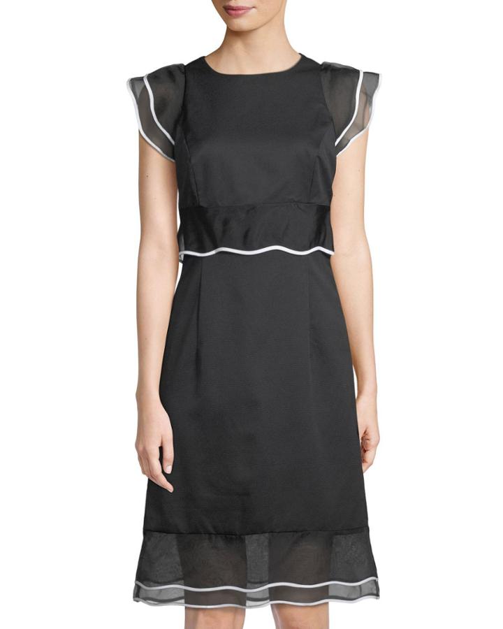 Eloise Silk Trim Cutout Dress