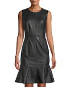 Faux-leather Flounce