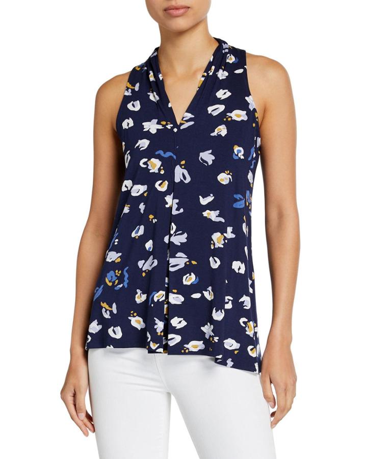 Abstract-print High-low Sleeveless