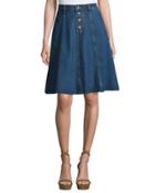 Button-front Denim Midi