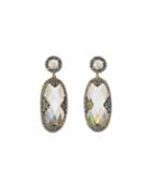 Pave X-halo Large Cubic Zirconia Drop Earrings