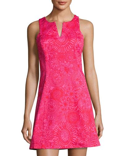 Kennedy Floral-print A-line Dress, Pink