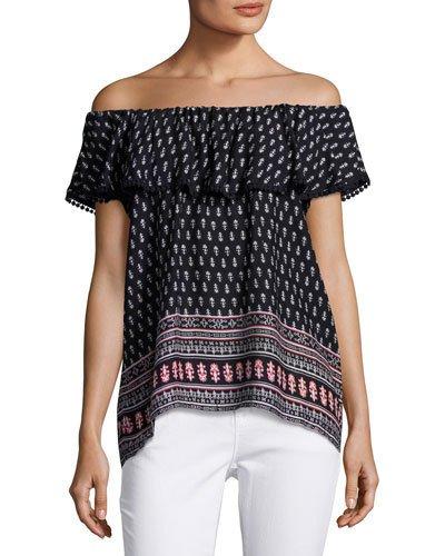 Off-the-shoulder Print Top