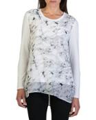 Sheer Marble-print Tunic, Print