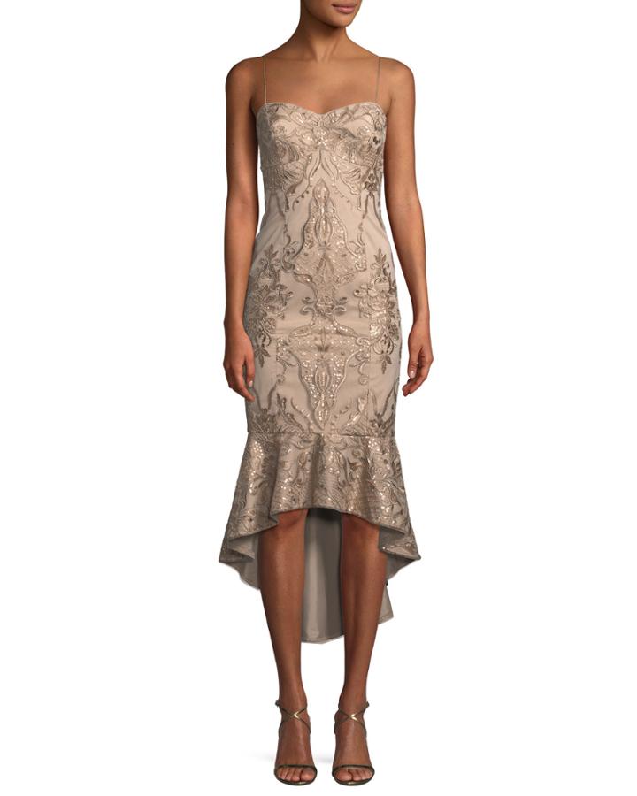 High-low Brocade Cocktail Dress