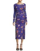 Floral-print Long-sleeve Overlay