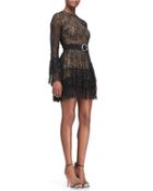Beaded Lace Tiered-skirt Dress