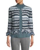 Lofty Flagged Stripes Knit Jacket
