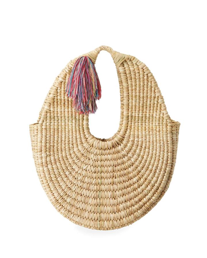 Betina Straw Hobo Bag With Tassel