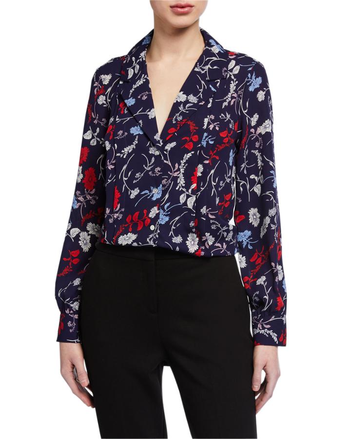 Long-sleeve Printed Button Down Camp