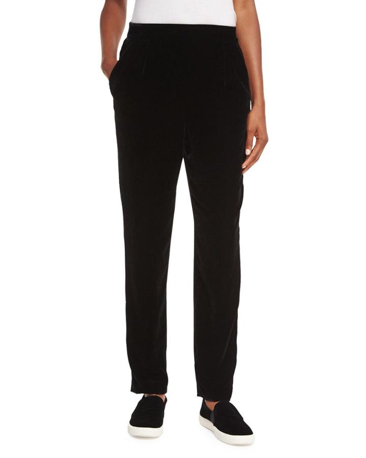 Velvet Single-pleat Trousers
