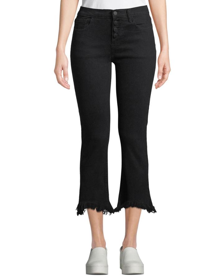 Mid-rise Frayed Kick Flare Jeans