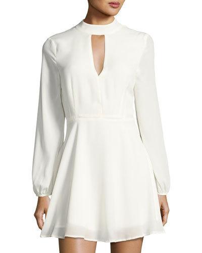 Meadow Keyhole Skater Dress, Ivory