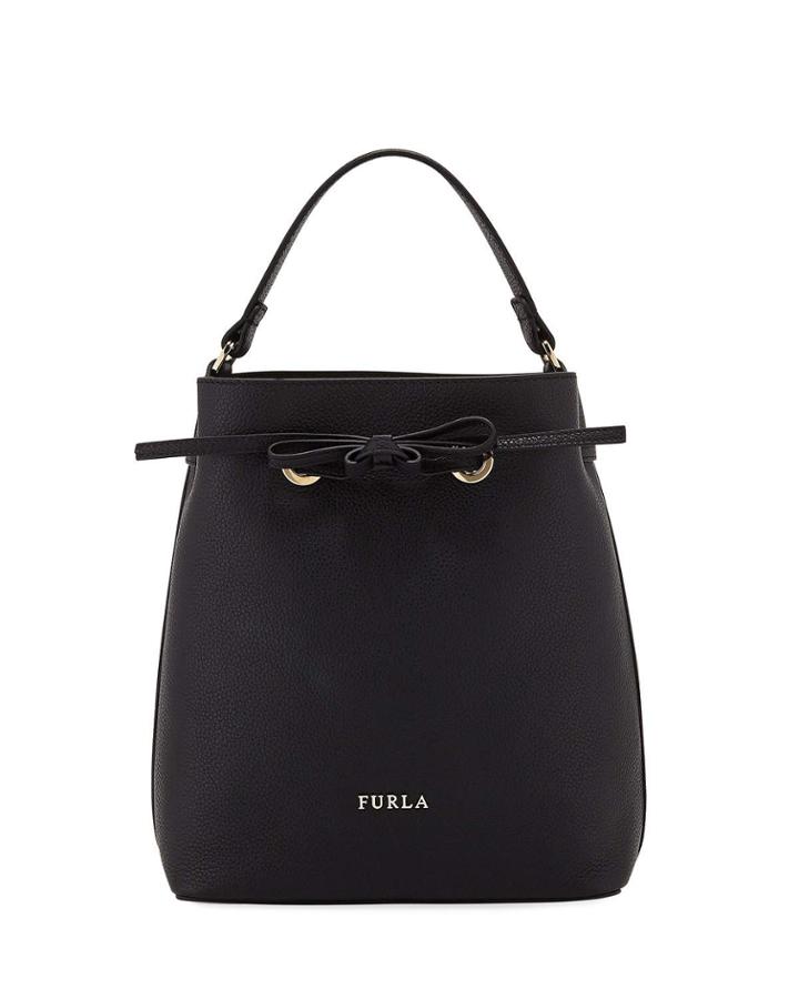 Costanza Small Leather Bucket Bag