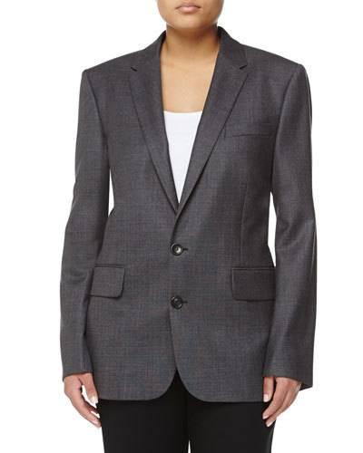 Wool Two-button Jacket, Gray