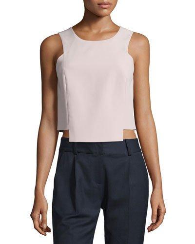Sleeveless Seamed Stretch-cady