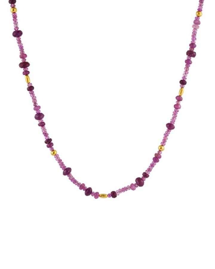 Single-strand Sapphire & Ruby Necklace