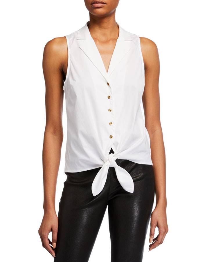 Button Down Tie Front Top