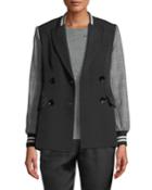 Peyton Double-breasted Blazer With Plaid