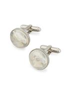 Mother-of-pearl Horse Cuff Links, White/silver